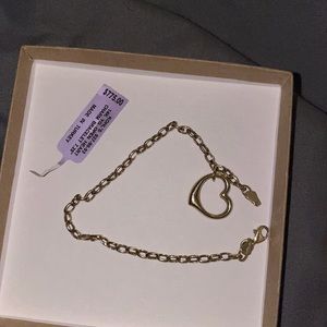 14k yellow gold bracelet with gold heart